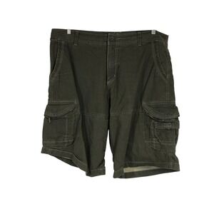 Kuhl Mens Olive Green Cargo Shorts Cotton Nylon Blend Size 38 Hiking Outdoor